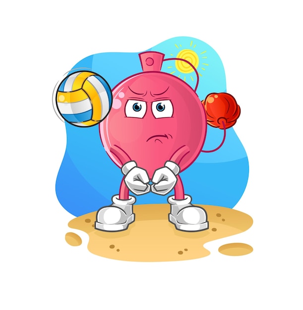 Mascota de voleibol de juego de perfume. vector de dibujos animados