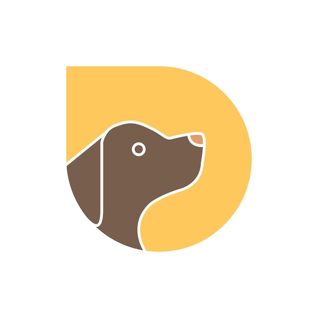 mascotas de cabeza de perro con gota de agua de color simple moderno mínimo mascota personaje de dibujos animados diseño de logotipo ilustración de icono vectorial