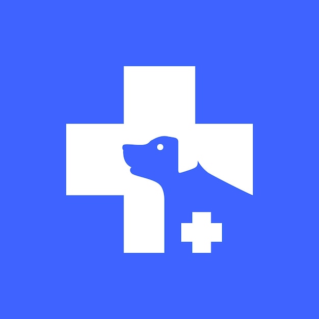 Vector mascotas cuidado de perros cuidado de la salud veterinario clínica médica tratamiento moderno mínimo mascota simple logotipo icono vector ilustración