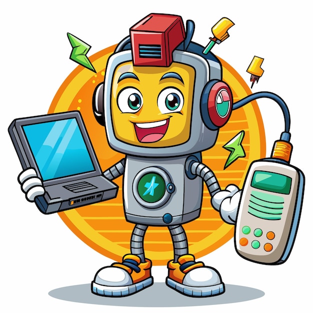 Mascotas de gadgets y electrónica Electrón y gadgets se unen
