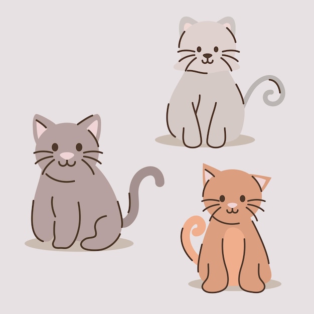 Vector mascotas gatos lindos