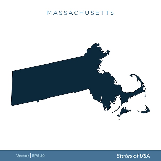 Massachusetts estados de ee. uu. mapa icono vector plantilla ilustración diseño vector eps 10