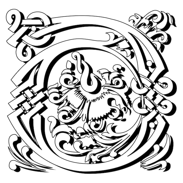 Masselle Initial Caps Font Mayúscula D diseño vectorial