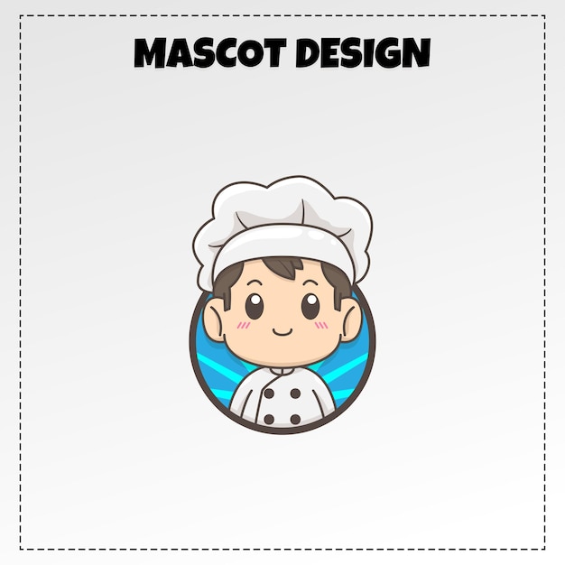 Master Chef Food Logo Mascota Ilustración Vector Diseño