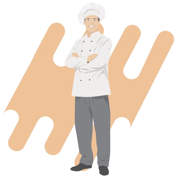 Vector master chef de pie ilustración diseño vector
