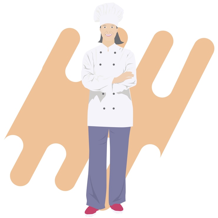 Vector master chef de pie ilustración diseño vector