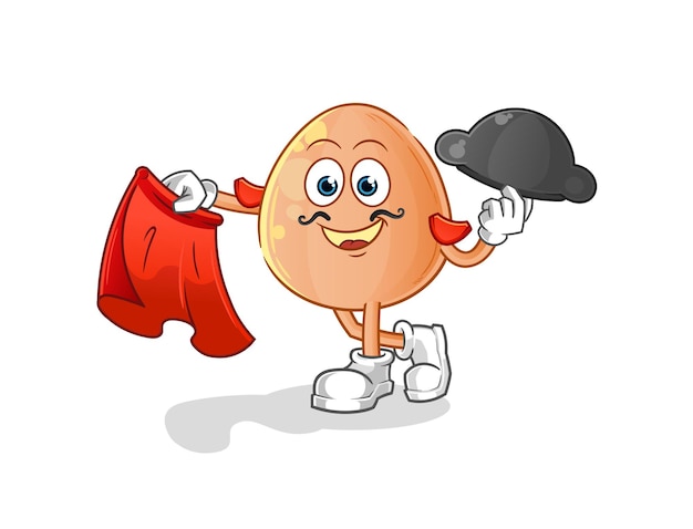 Matador de huevos con vector de caracteres de ilustración de tela roja