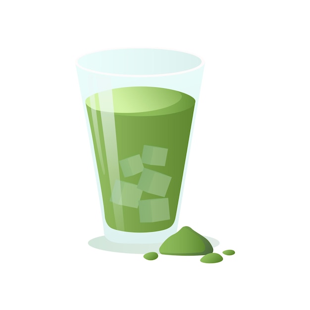 Matcha elemento de conjunto colorido Esta ilustración cautivadora muestra el vibrante tono verde