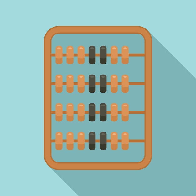 Matemáticas ábaco icono vector plano Calculadora matemática Juguete de madera