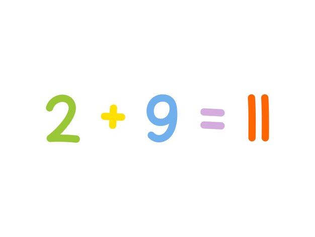 Vector matemáticas de adición para plantilla de vector de niños