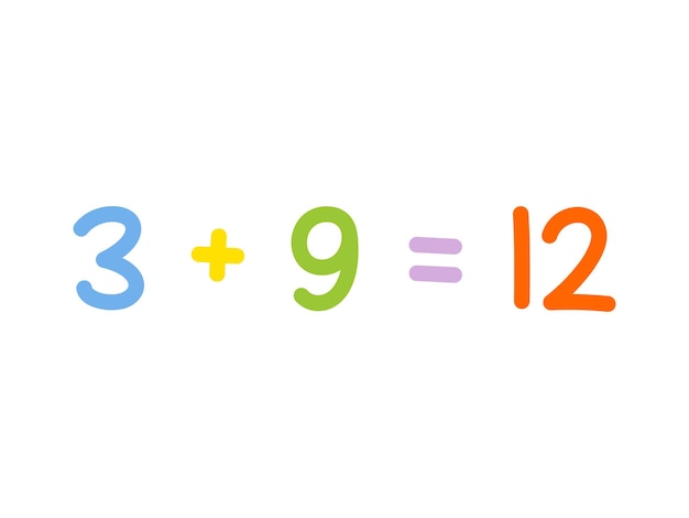 Vector matemáticas de adición para plantilla de vector de niños