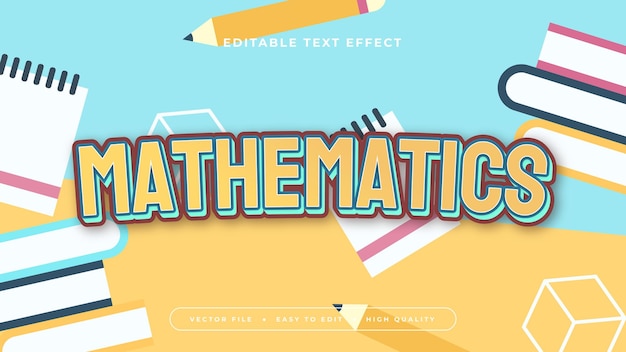 Matemáticas coloridas estilo de fuente de efecto de texto editable en 3D