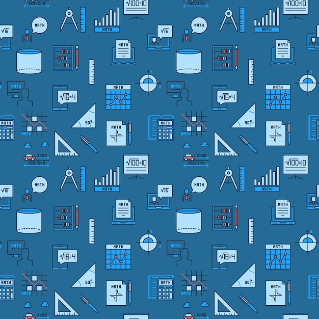 Matemáticas creativas de patrones sin fisuras Matemáticas Ciencias fondo vectorial de color