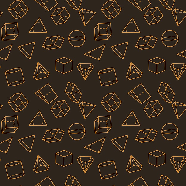 Matemáticas Figuras de patrón sin costura lineal oscuro Geometría Ciencia concepto de fondo vectorial