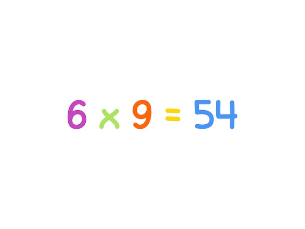 Matemáticas de multiplicación para plantilla de vector de niños