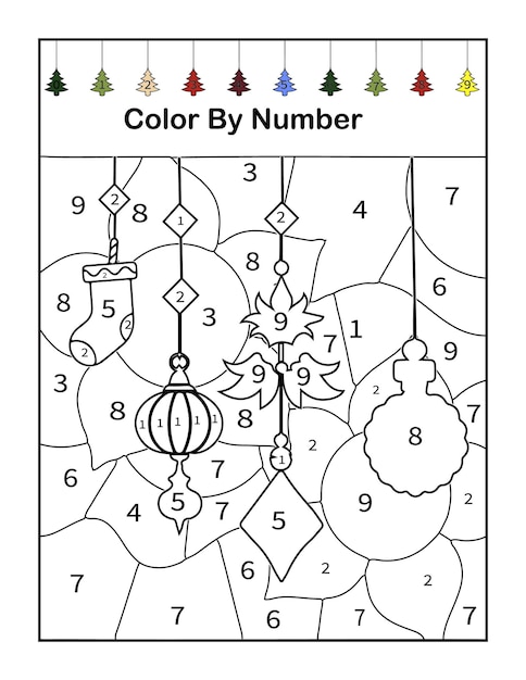 Matemáticas de Navidad color por número