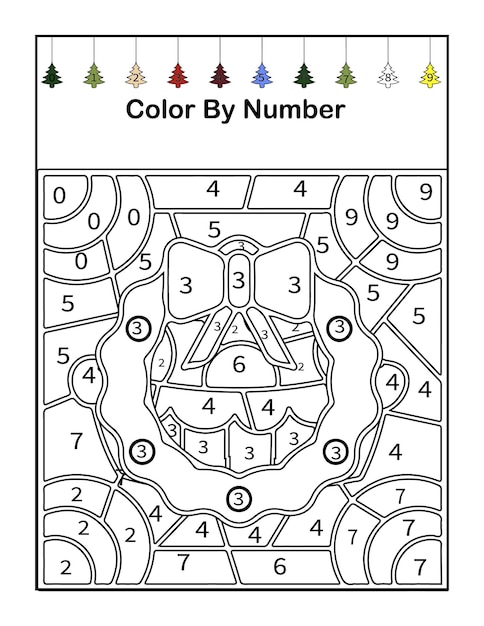 Matemáticas de Navidad color por número