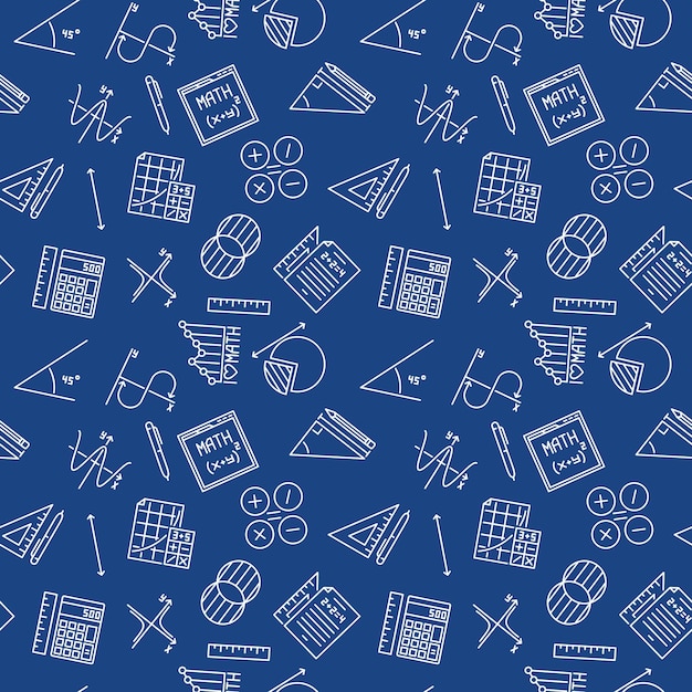 Matemáticas patrón simple azul Álgebra Educación vector fondo transparente