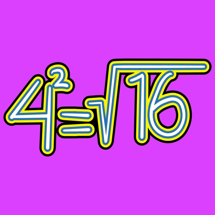 Vector matemáticas raíz cuadrada del número cuatro