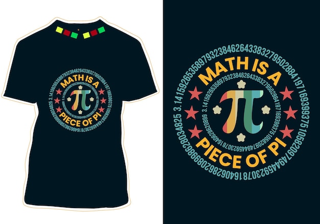 Vector las matemáticas son una pieza del diseño de la camiseta del día de pi