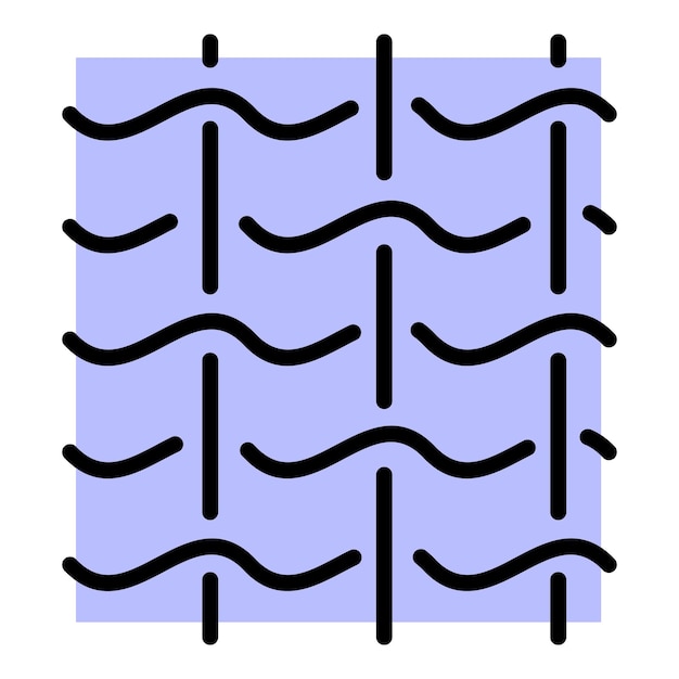 Material algodón icono Contorno material algodón vector icono color plano aislado