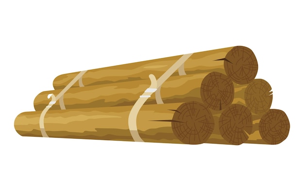 Material de construcción Montón de árbol redondo Suministros de dibujos animados para obras de construcción Concepto de construcción La ilustración se puede utilizar para obras de construcción o ilustrar obras de renovación
