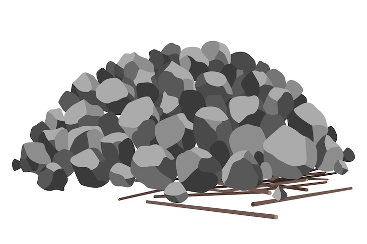 Vector material de construcción montón de grava suministros de dibujos animados para obras de construcción concepto de construcción la ilustración se puede utilizar para obras de construcción o para ilustrar obras de renovación