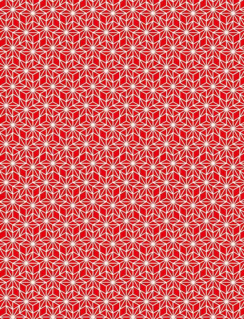 Vector material de fondo rojo del patrón tradicional japonés llamado hoja de lino.