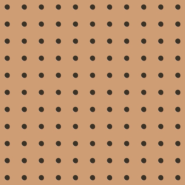 Material de fondo de textura perforada de tablero de clavija de metal con patrones sin fisuras de agujeros redondos