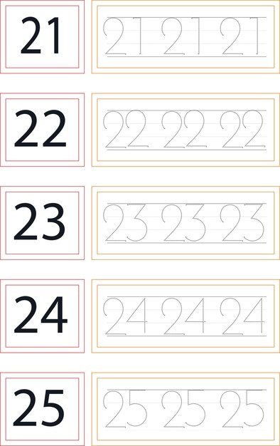 Materiales didácticos de seguimiento por numeración