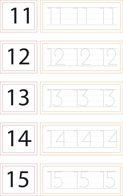 Materiales didácticos de seguimiento por numeración
