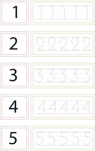 Materiales didácticos de seguimiento por numeración