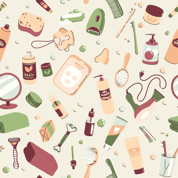 Materiales esenciales para el baño Cosméticos y artículos de higiene Textura sin costuras