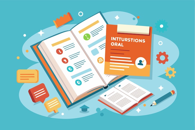 Vector los materiales de instrucción coloridos muestran varias secciones y notas para una fácil comprensión y características de personalización manual de instrucciones personalizable ilustración desproporcionada