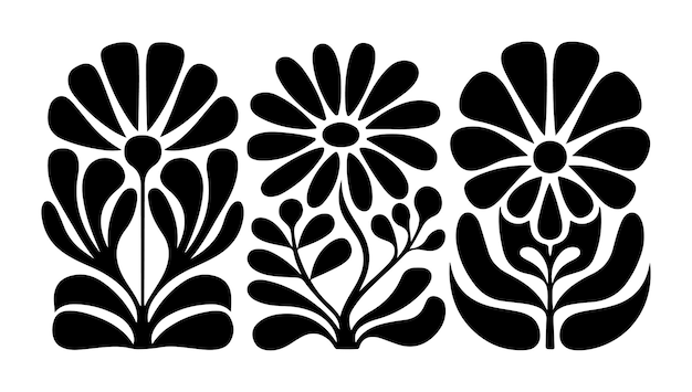 Matisse curvas estéticas patrones de flores sin costuras formas de garabateo floral orgánico en la moda ingenuo