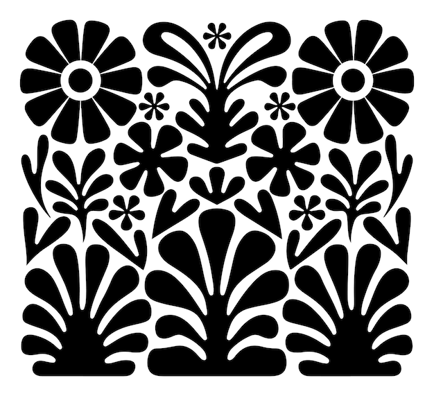 Matisse curvas estéticas patrones de flores sin costuras formas de garabateo floral orgánico en la moda ingenuo