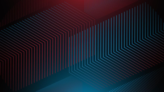 Mato abstracto negro geométrico de fondo rojo y azul elegante futurista luz roja y azul brillante