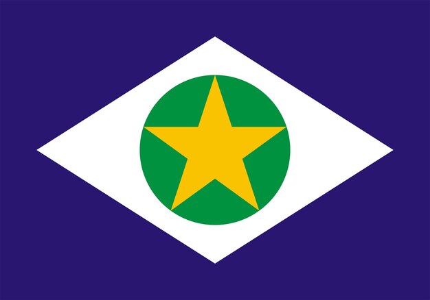 Mato grosso bandera estado de brasil vector ilustración