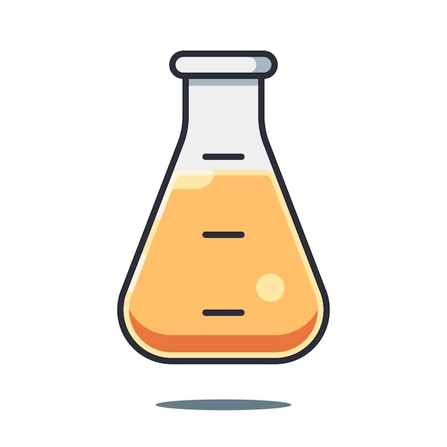 matraz erlenmeyer icono ilustración vectorial para ser un contenedor de productos químicos líquidos