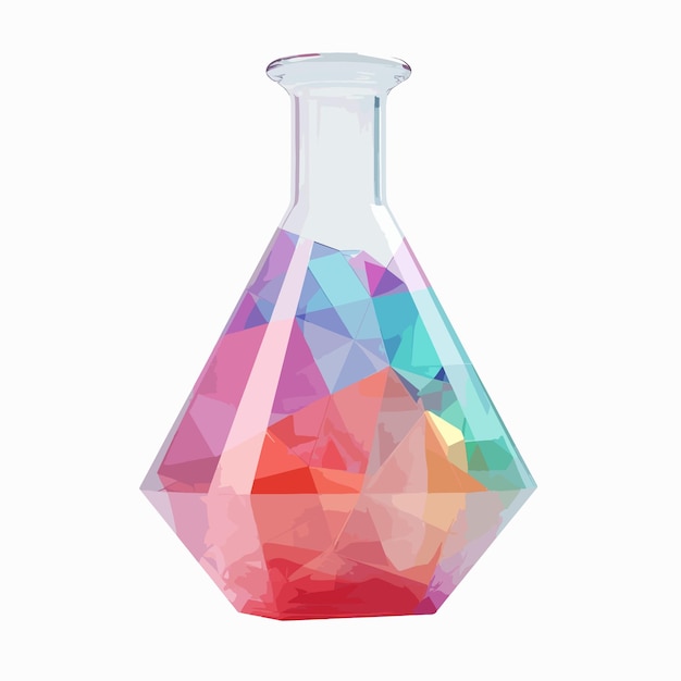 Matraz de vidrio de química lowpoly vector