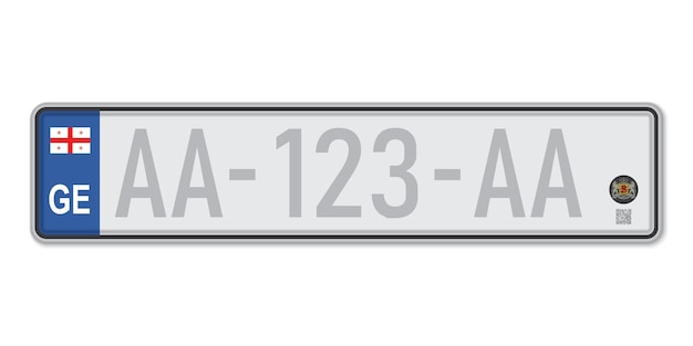 Matrícula de automóvil licencia de registro de vehículos de georgia tamaños estándar europeos