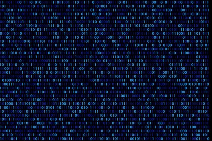 Vector matriz de código binario contexto vectorial de palabras binarias vector de análisis de datos técnicos contexto