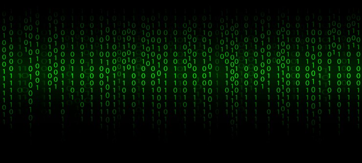 Vector matriz digital fondo cibernético visualización de grandes datos vector ilustración 3d