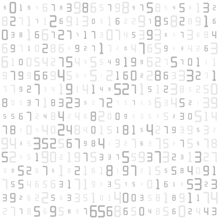 Vector la matriz un fondo con una disposición caótica de números cyberspace tecnológico codificación decimal de datos fondo para ideas temáticas
