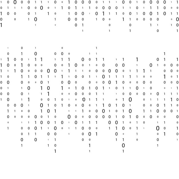 Matriz Fondo con números en la pantalla Código binario cero uno Codificación Flujo de datos Código binario