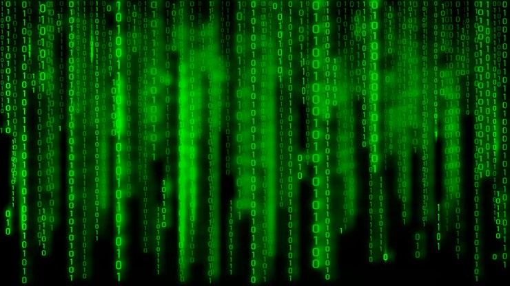 Vector matriz de fondo verde digital código binario de computadora ilustración vectorial concepto de hacker