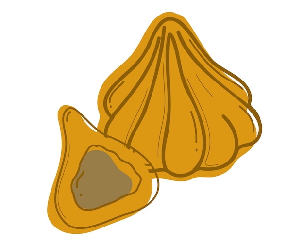 Mava Modak aislado sobre fondo blanco Ilustración vectorial plana