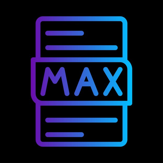 Max tipo de archivo formato de icono de gradiente extensión de documento archivos íconos de símbolo