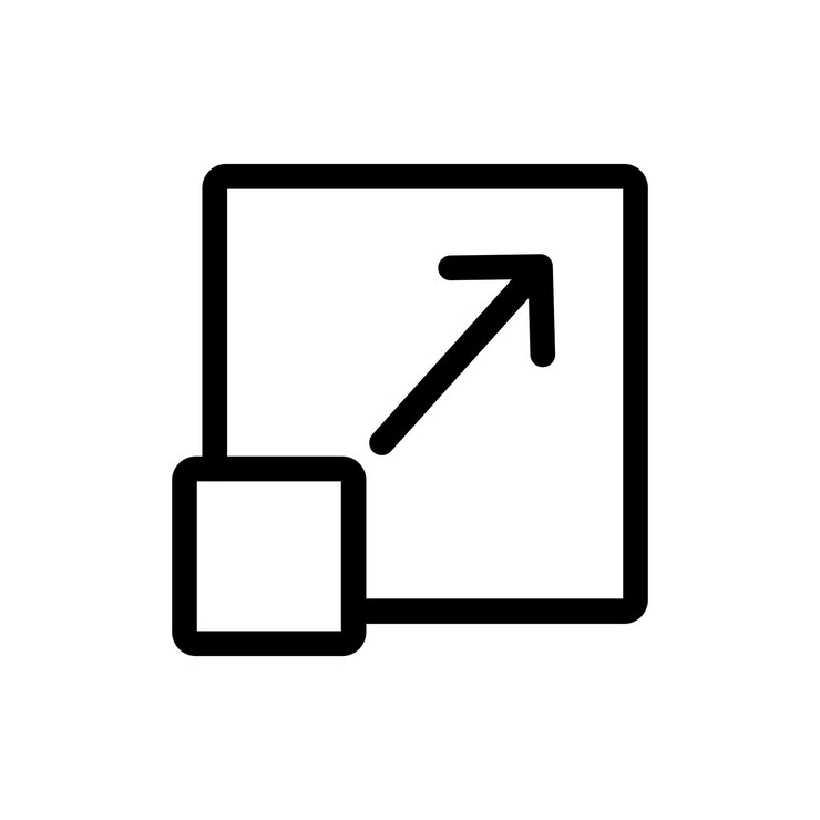 Vector maximizar el icono de la ventana aislado en fondo blanco