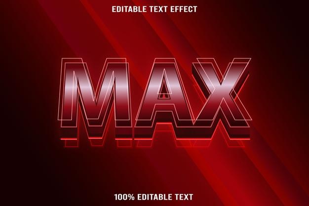 Máximo efecto de texto editable estilo elegante en relieve 3D